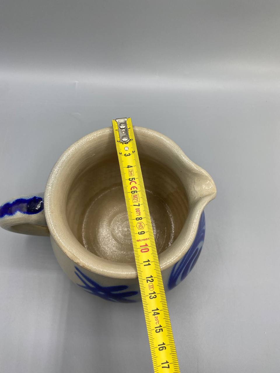 Pichet grès de sel, vue du dessus, diamètre intérieur 13 cm