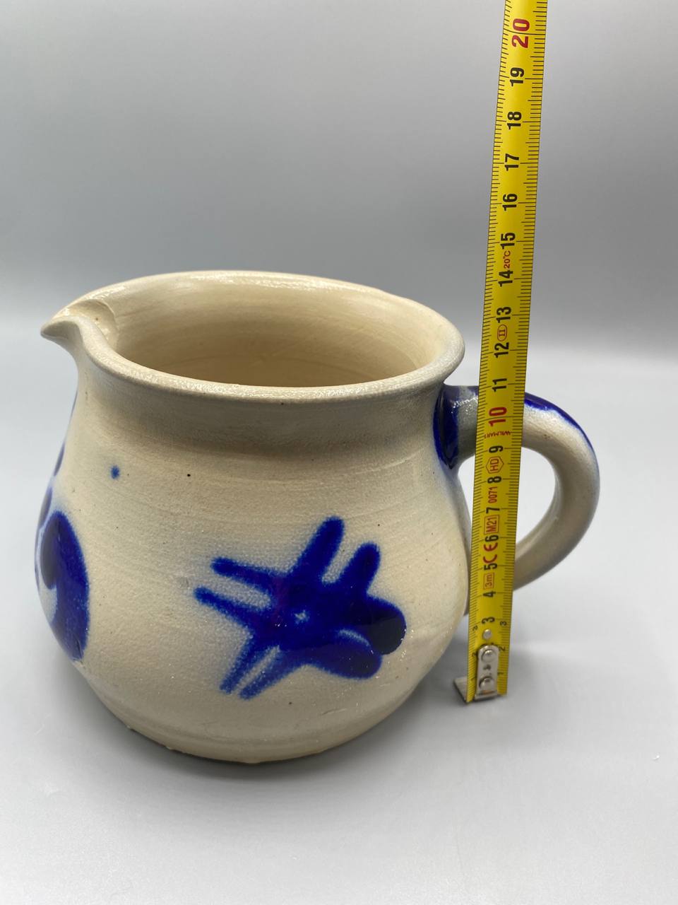 Pichet grès de sel avec mètre, hauteur 13 cm