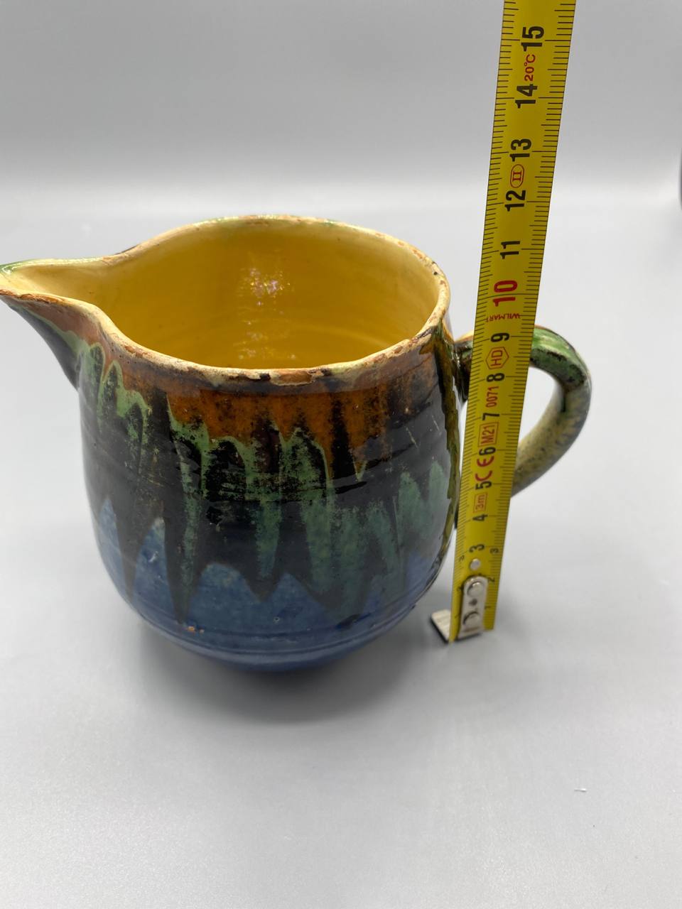 Pot à lait grès émaillé avec mètre, diamètre 8 cm