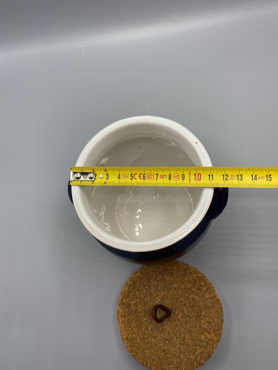 Pot faïence bleu cobalt – diamètre intérieur environ 10 cm