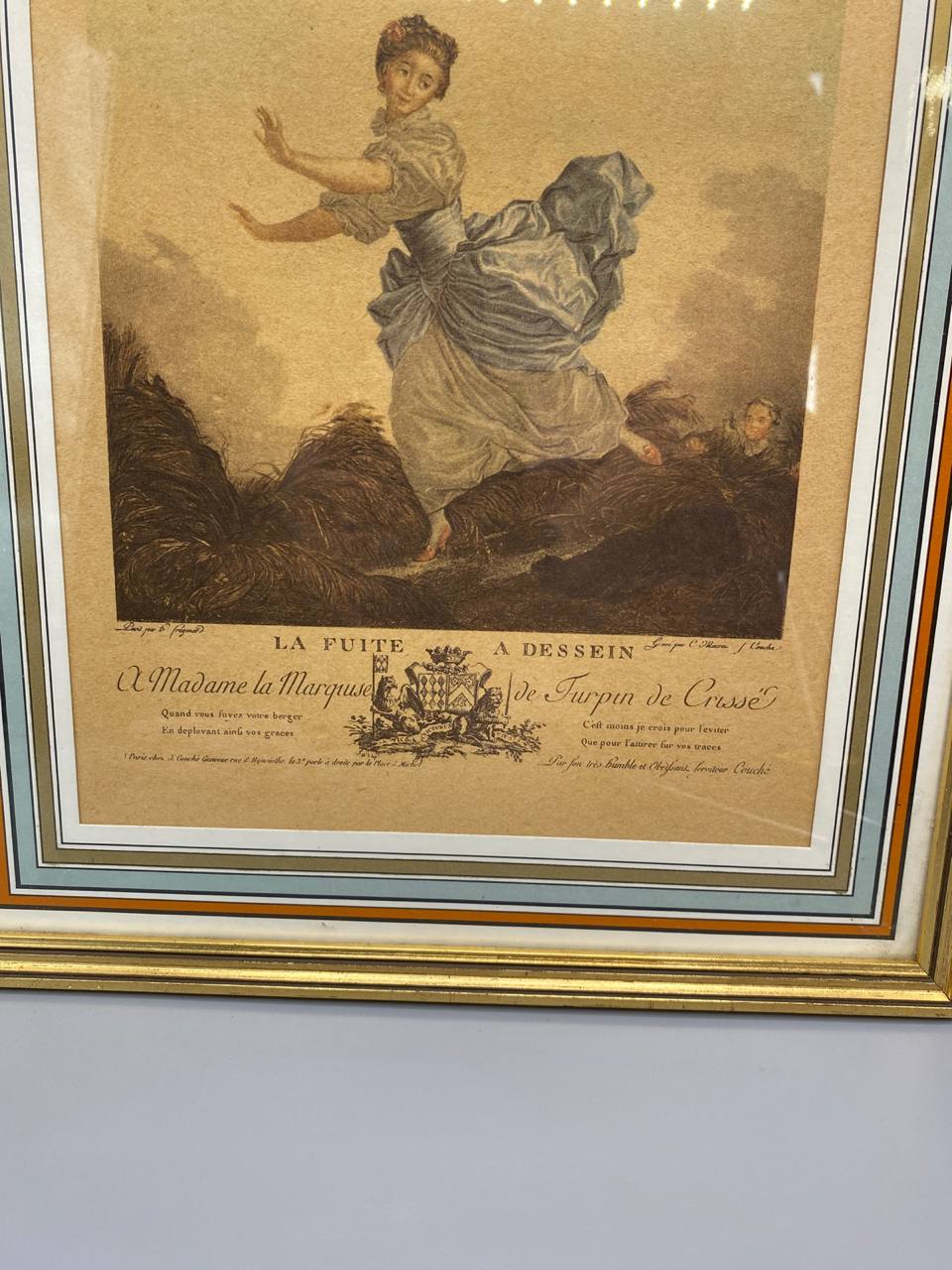 Détail cartouche armes et signature Fragonard Massin Couché