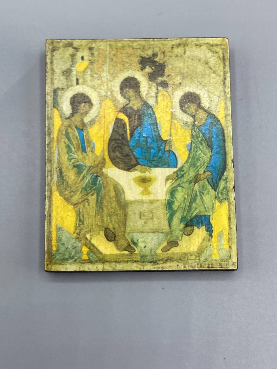 Icône miniature Trinité de Roublev sur bois, face