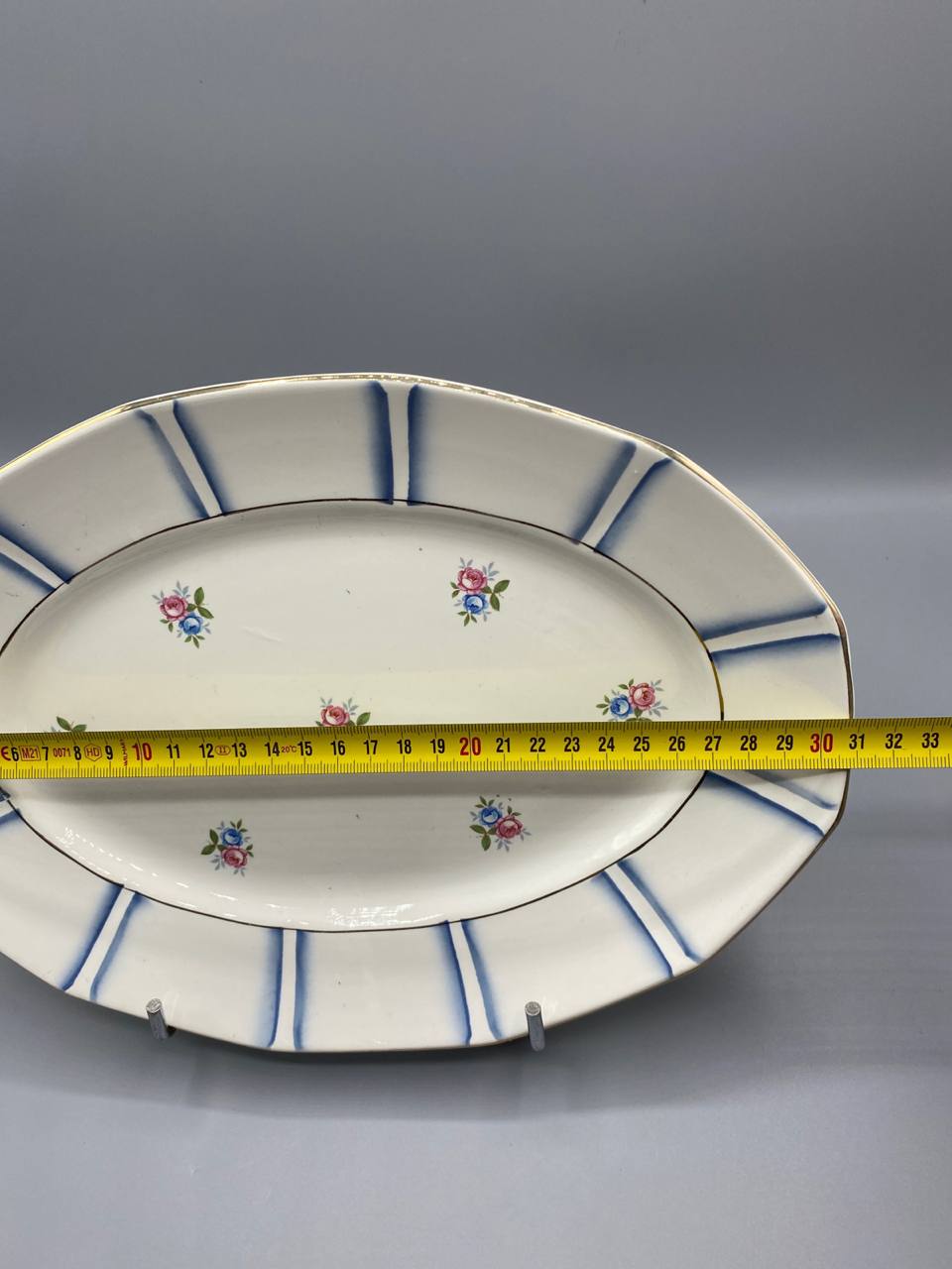 Longueur 33 cm plat ovale faïence Digoin Sarreguemines