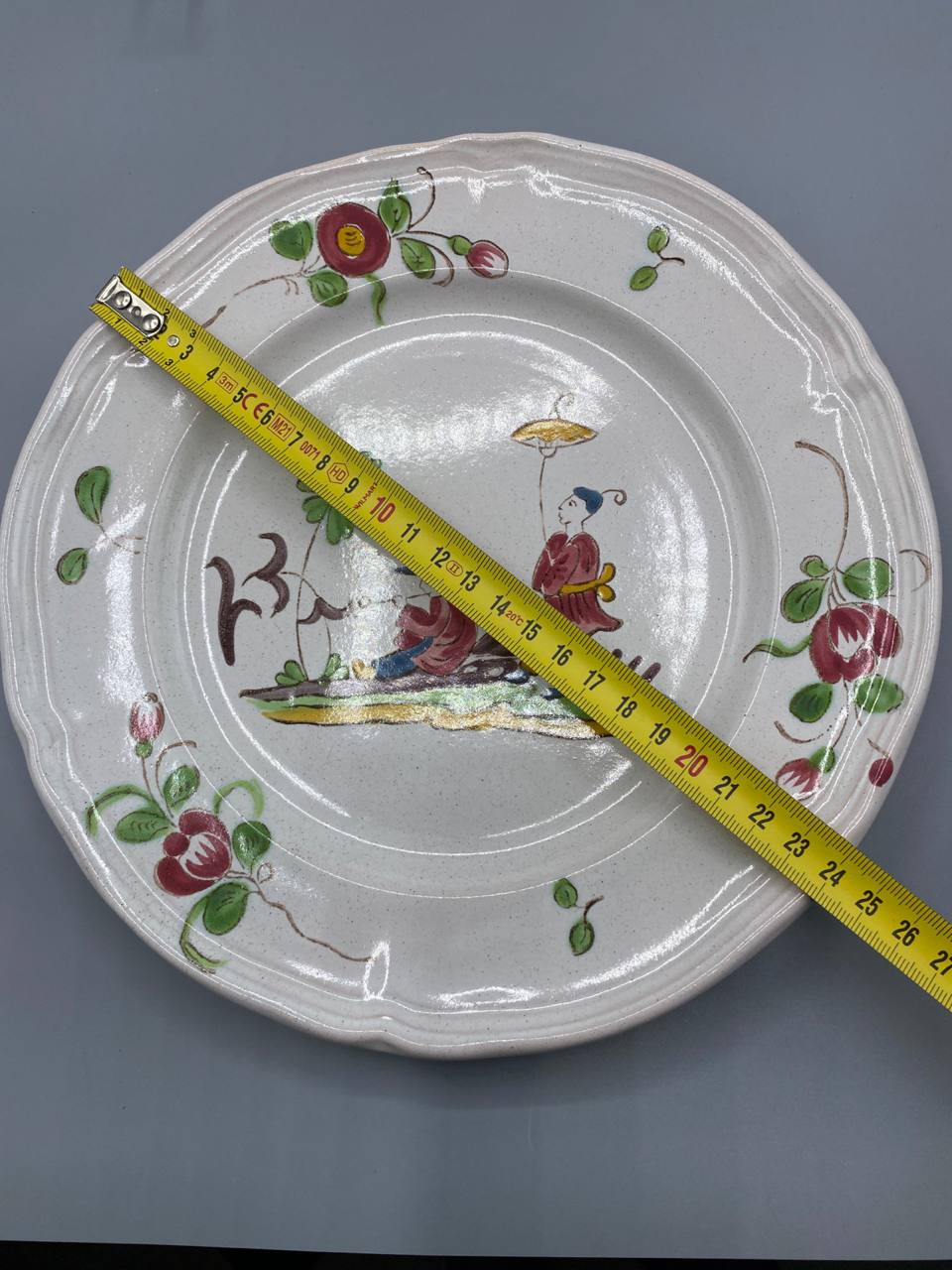 Diamètre 25 cm assiette faïence chinoiseries style Les Islettes