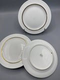 6 assiettes à dessert porcelaine Limoges A. Vignaud blanc filet doré 20 cm