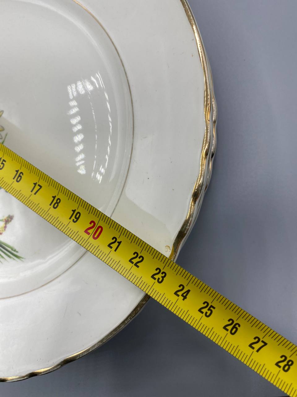 Diamètre 26 cm assiette faïence Orchies Moulin des Loups fleurs des champs