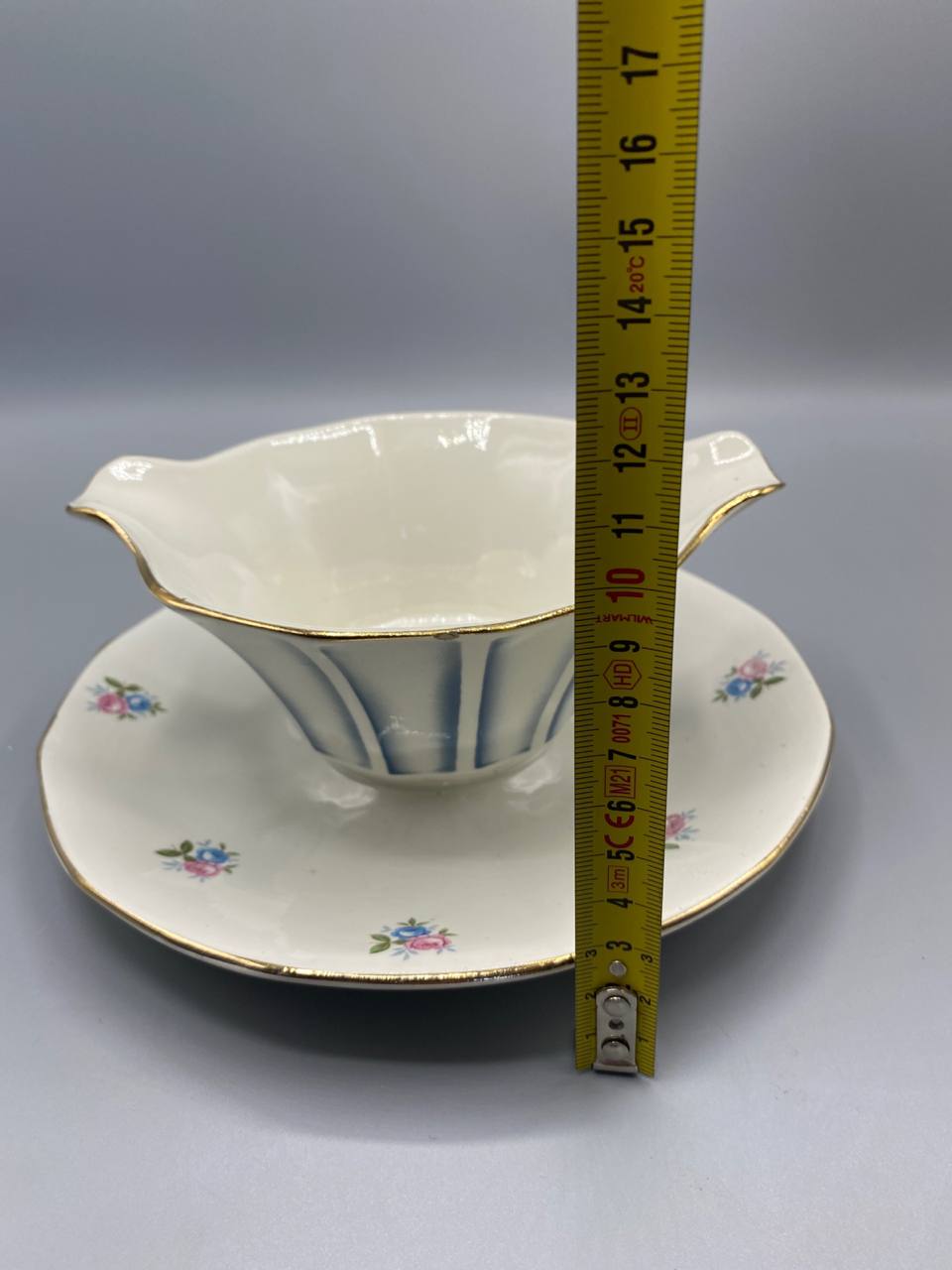 Saucière Digoin Sarreguemines 9123, mesure hauteur