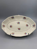 Ravier porcelaine Céranord – vue de dessus, décor semis floral polychrome