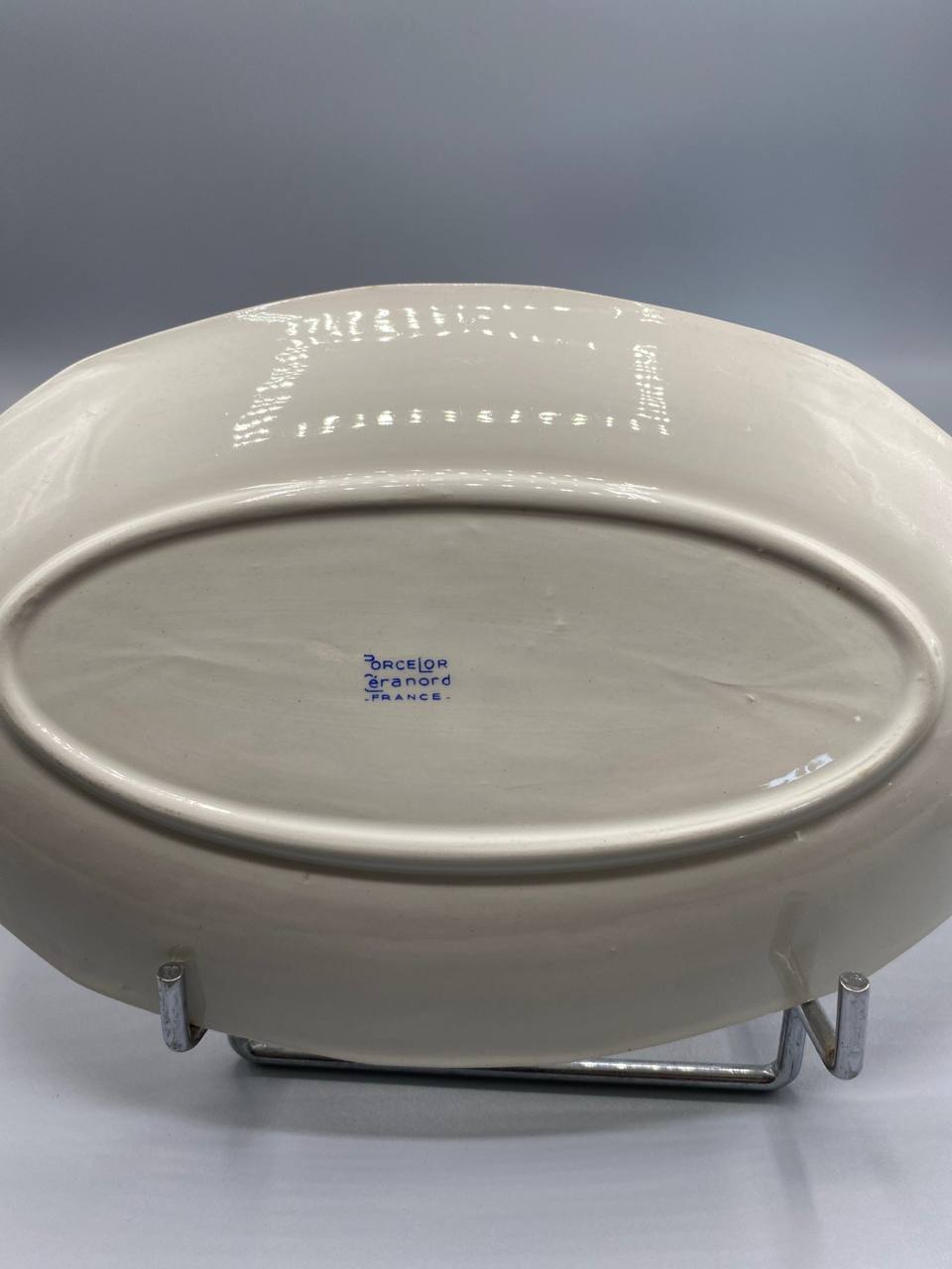 Ravier porcelaine Céranord – fond avec estampille Porcelor Céranord France