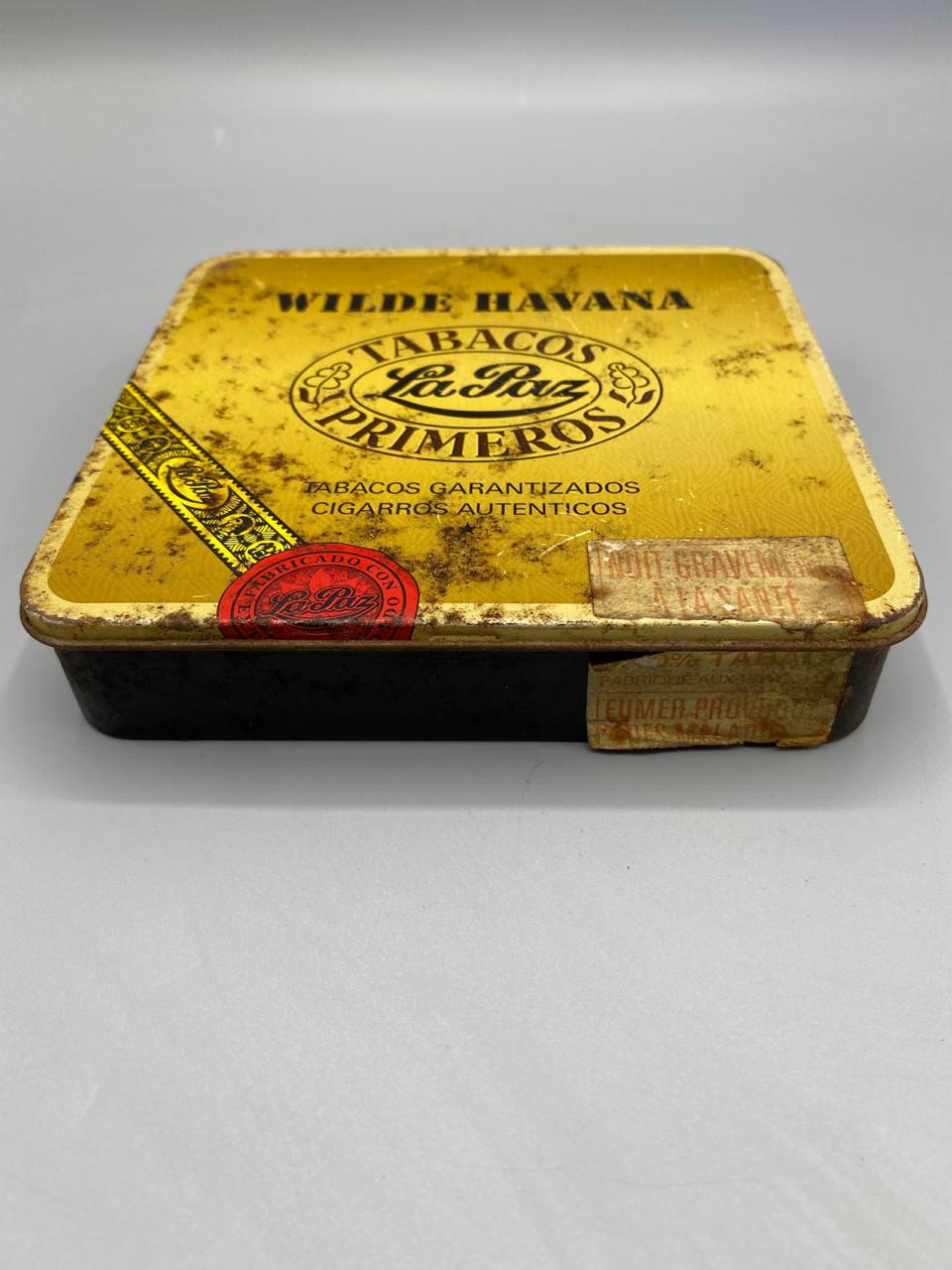 Boîte cigares La Paz – vue de profil, hauteur environ 3 cm