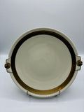 Plateau de service en porcelaine de Limoges – JPL Jean Pouyat – Bande dorée – Deux prises – Art Déco – Vers 1935-1950