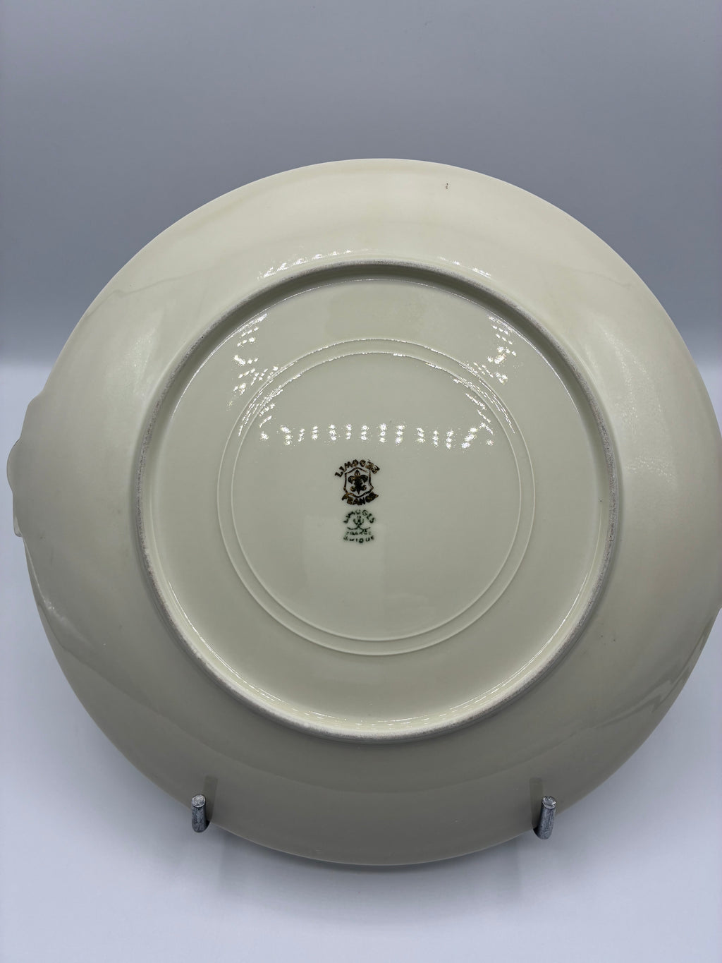 Plateau de service en porcelaine de Limoges – JPL Jean Pouyat – Bande dorée – Deux prises – Art Déco – Vers 1935-1950
