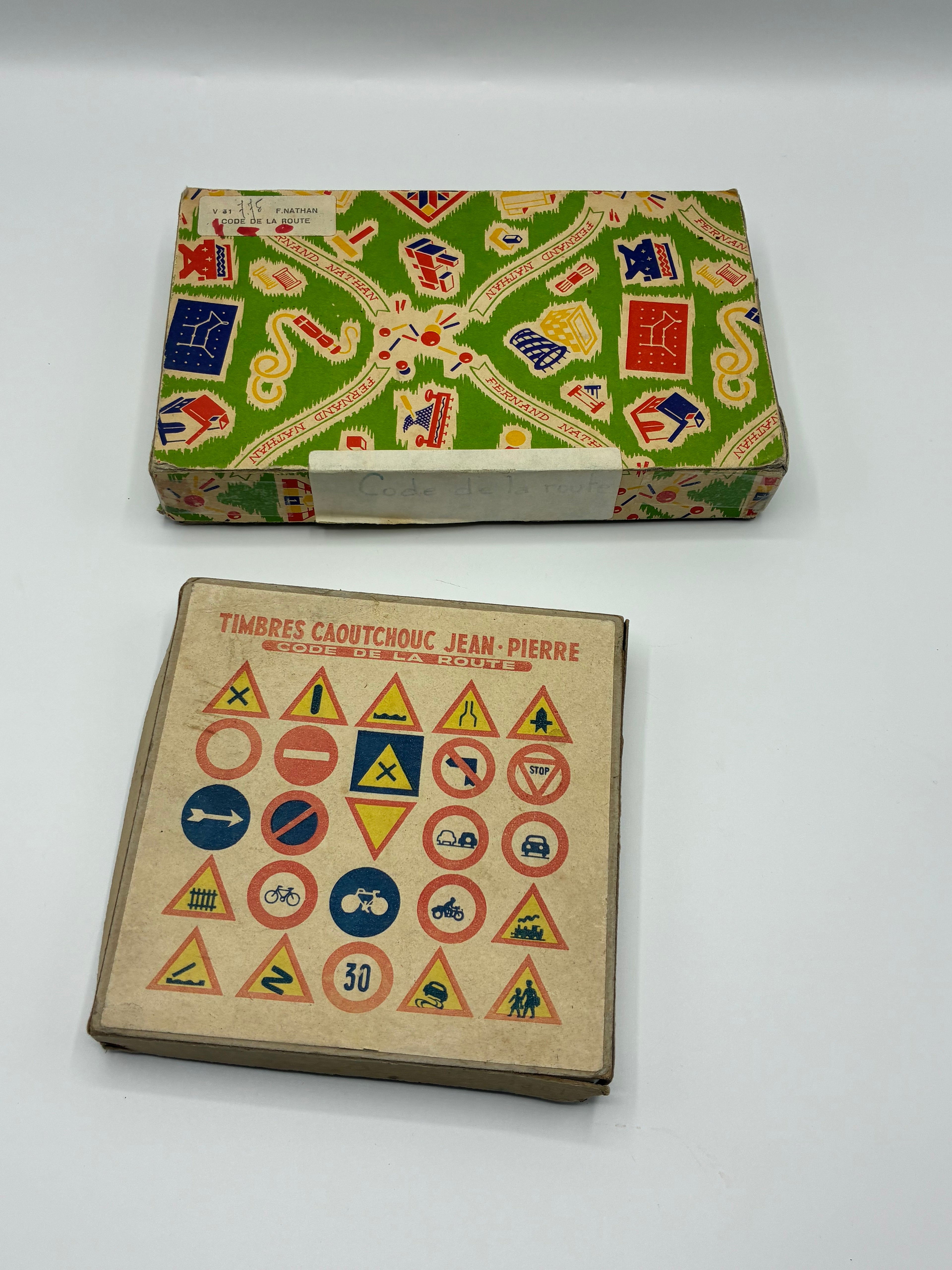 Lot de 2 jeux éducatifs anciens – Code de la route – Fernand Nathan & Jean-Pierre – Années 1950-1960