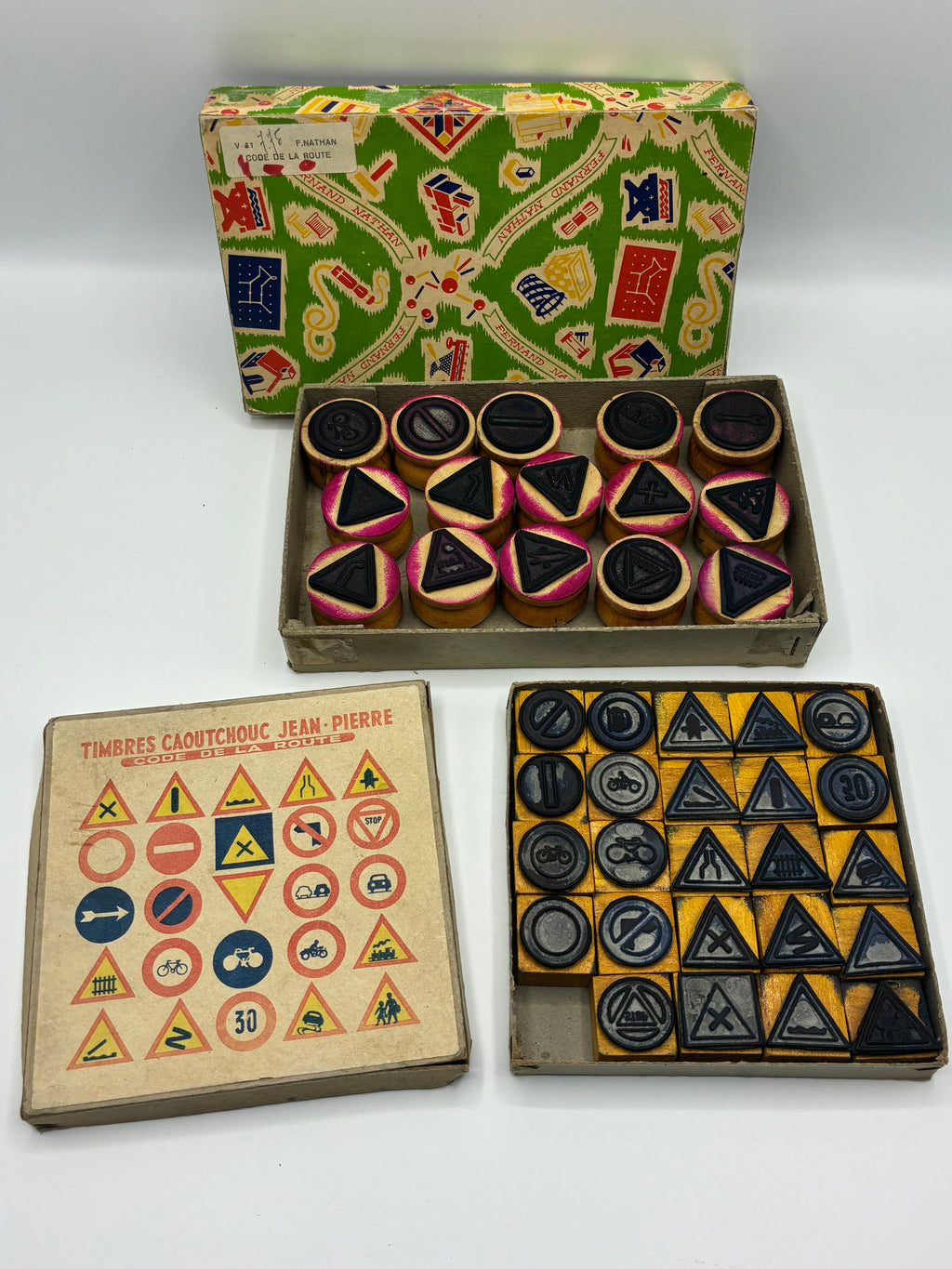Lot de 2 jeux éducatifs anciens – Code de la route – Fernand Nathan & Jean-Pierre – Années 1950-1960