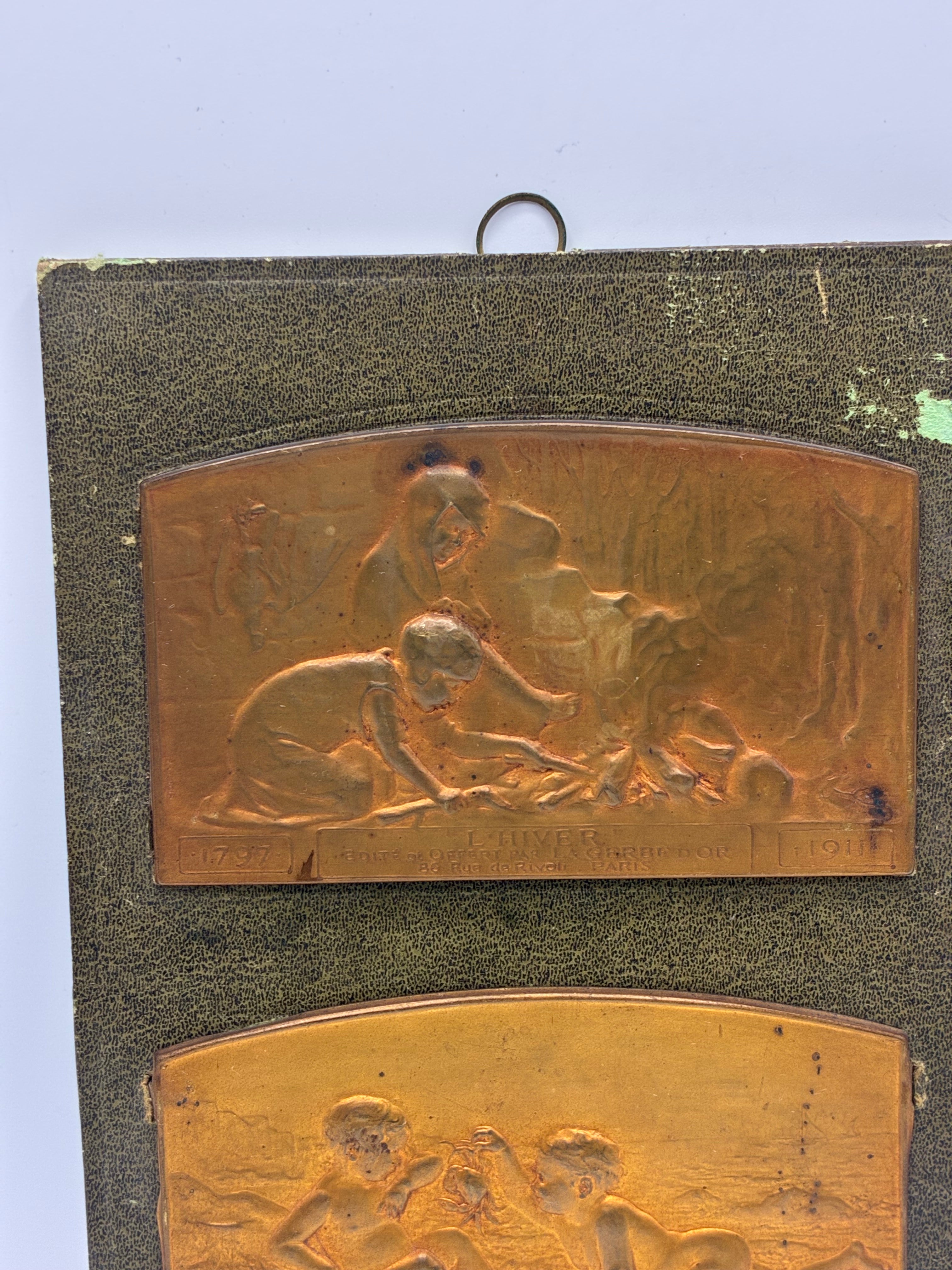 Paire de plaques décoratives « L’Hiver » et « L’Été » – P. Lenoir, La Gerbe d’Or, Paris, 1909–1911