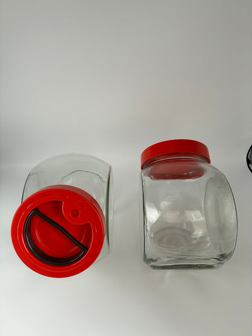 Bocaux distributeurs vintage années 70–80 – Lot de 2