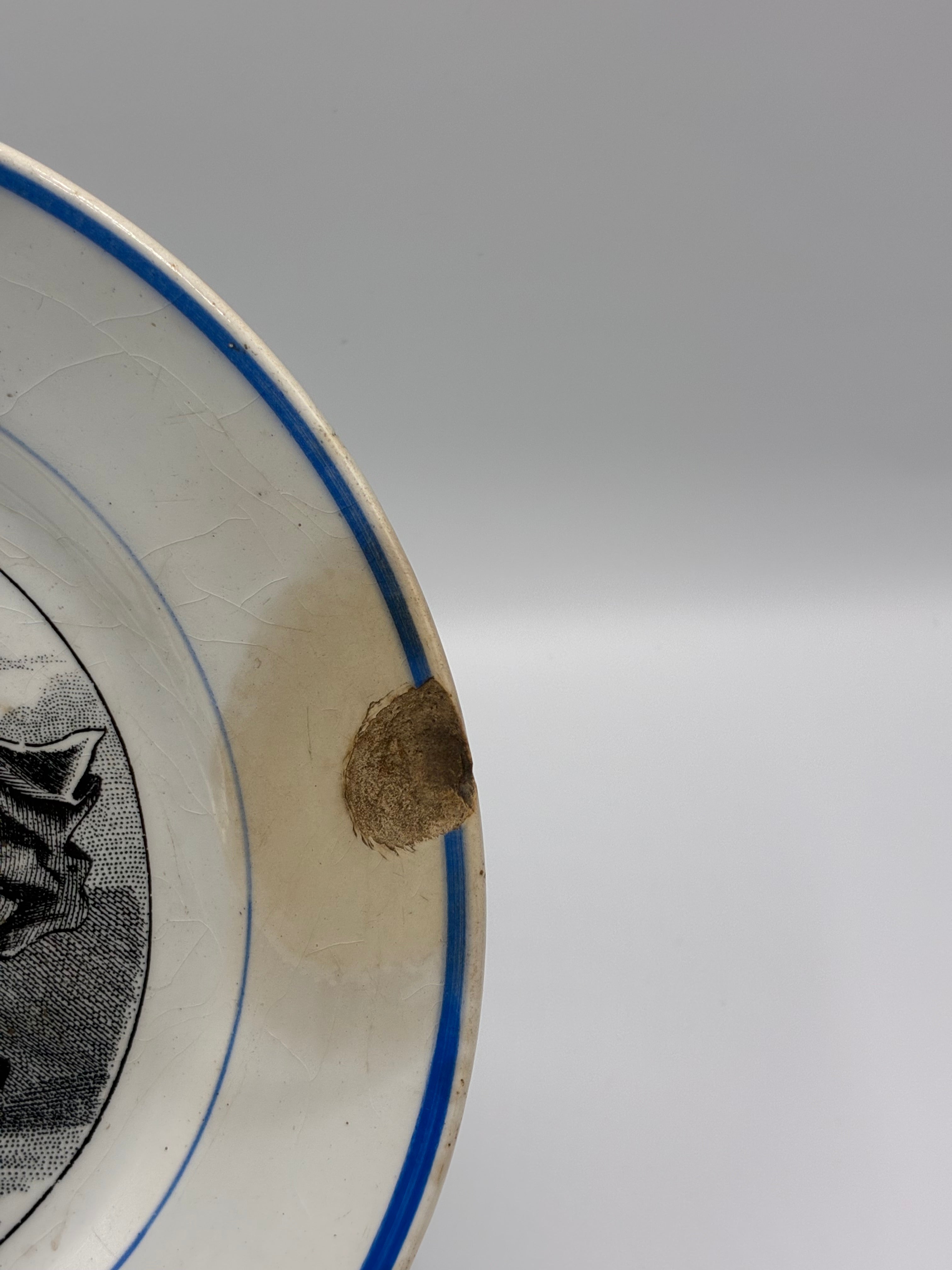 Assiette parlante ancienne Clairfontaine XIXe – Les Gais Refrains N°19 – Faro et Ambick