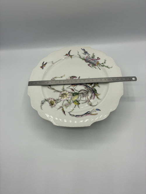Ancien compotier sur pied – Porcelaine Pillivuyt Paris – décor oiseaux – fin XIXᵉ