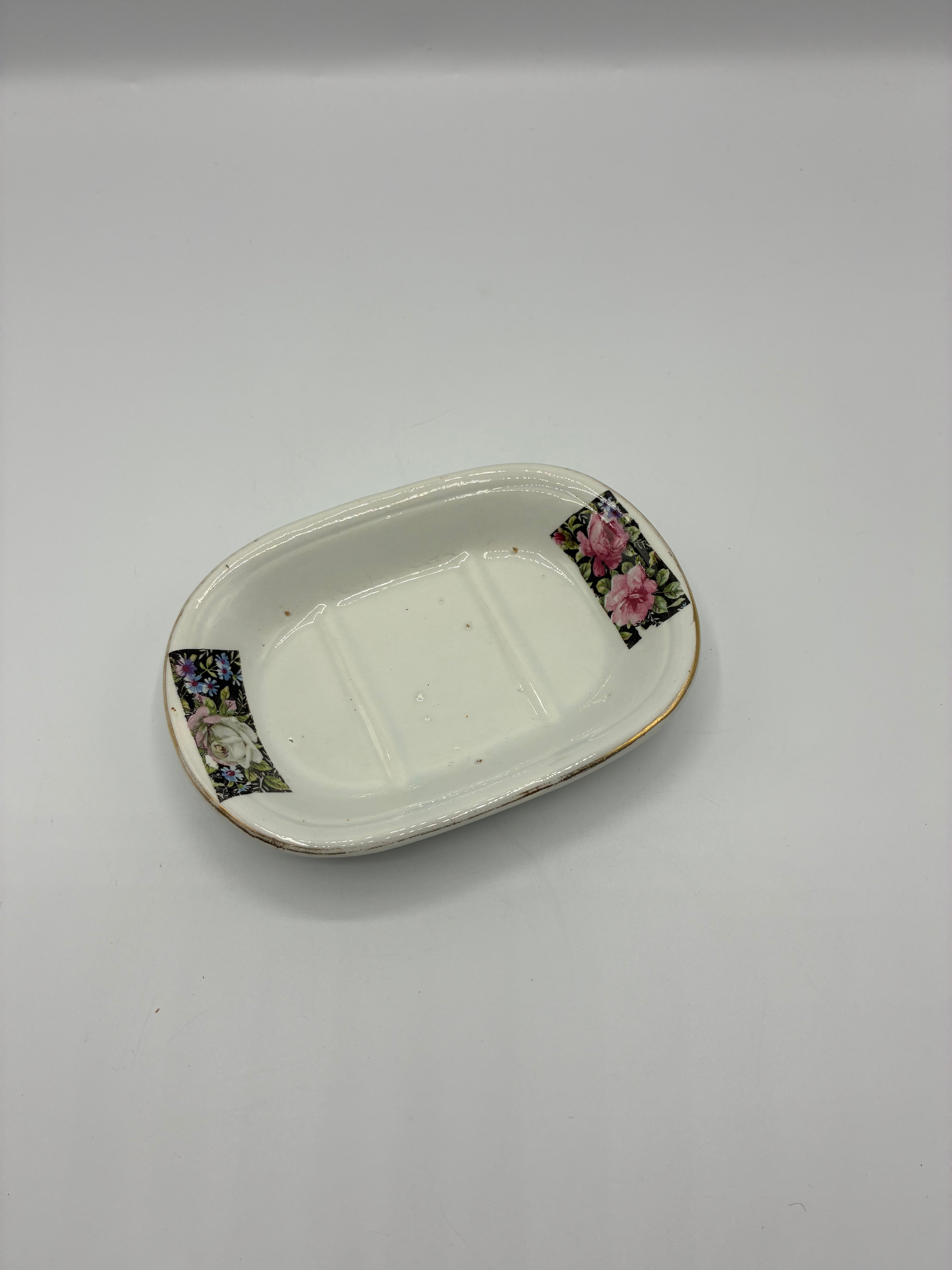 Porte savon ancien HBCM Honnaing faïence française époque Art Déco
