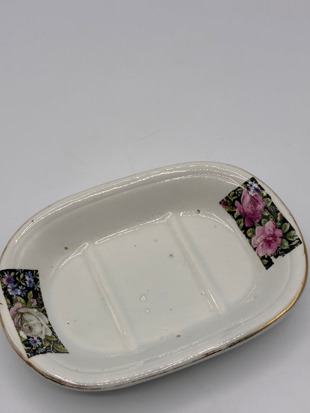 Porte savon ancien HBCM Honnaing faïence française époque Art Déco