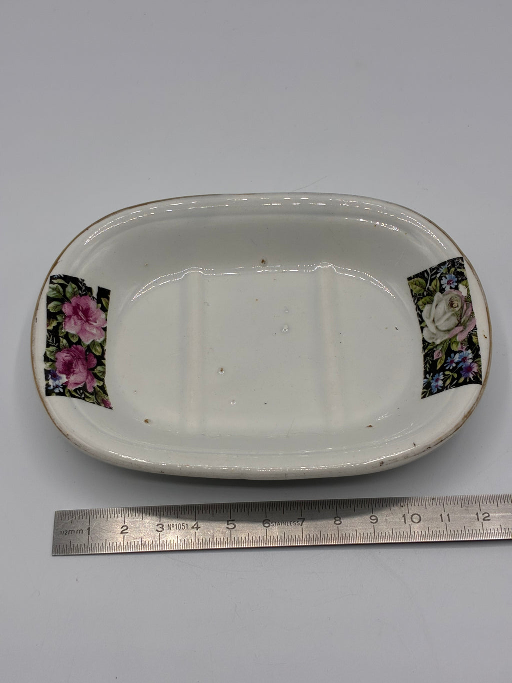 Porte savon ancien HBCM Honnaing faïence française époque Art Déco