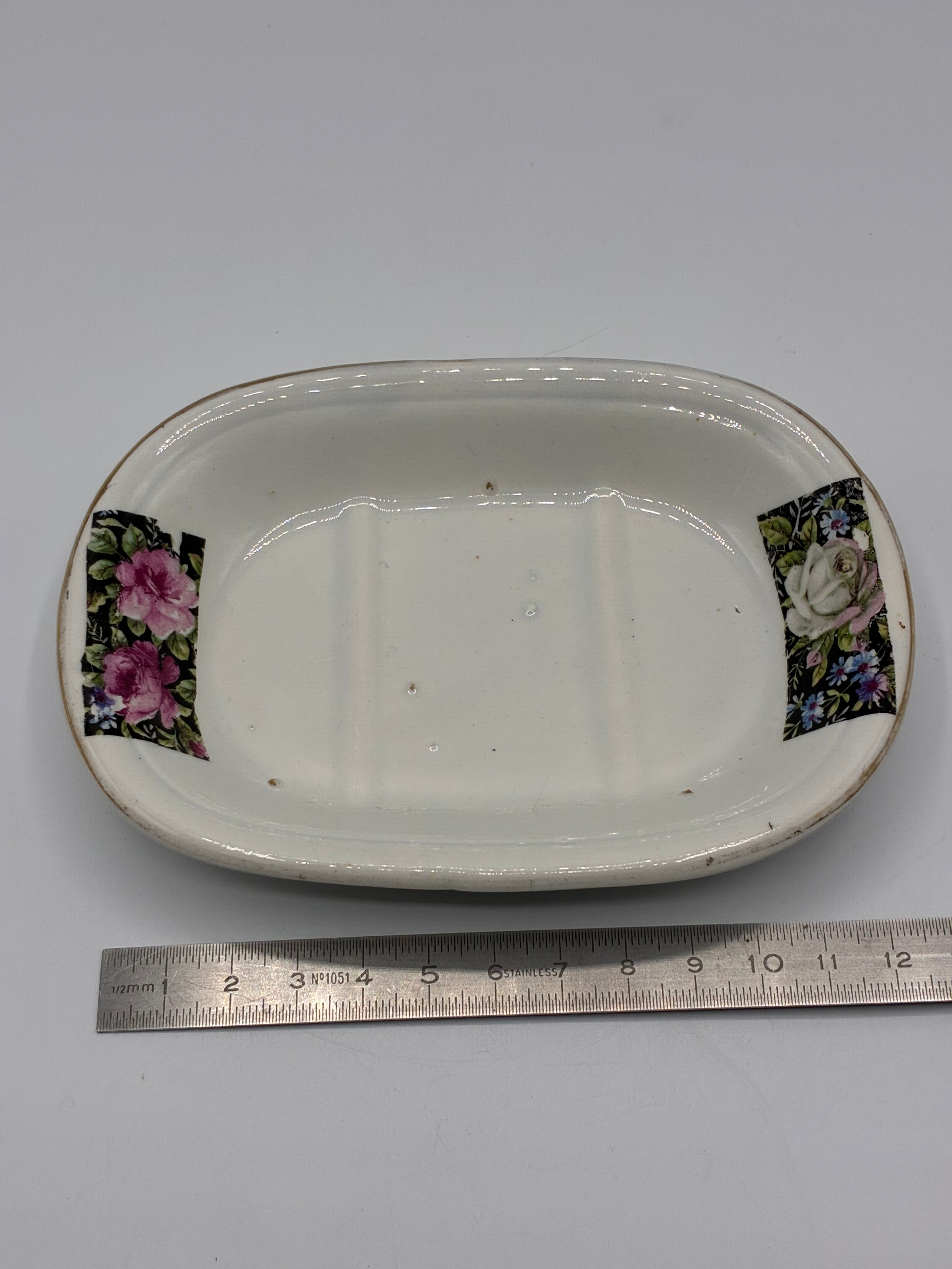 Porte savon ancien HBCM Honnaing faïence française époque Art Déco