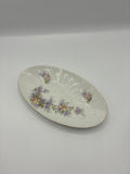 Plat ovale ancien décor floral faïence début XXe siècle