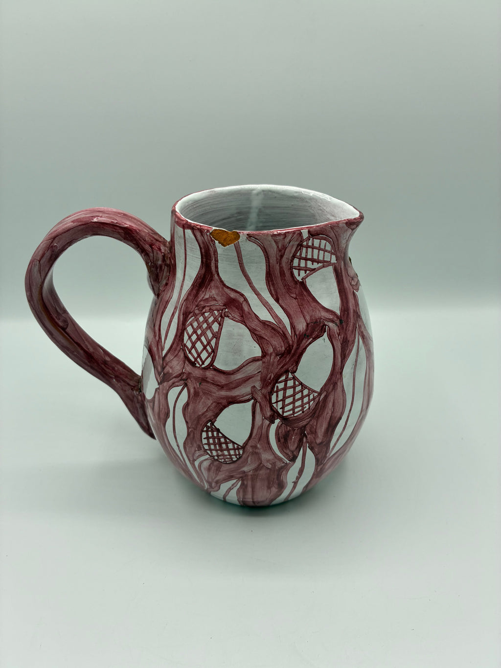 Cruche en céramique artisanale signée – pièce unique datée 1995