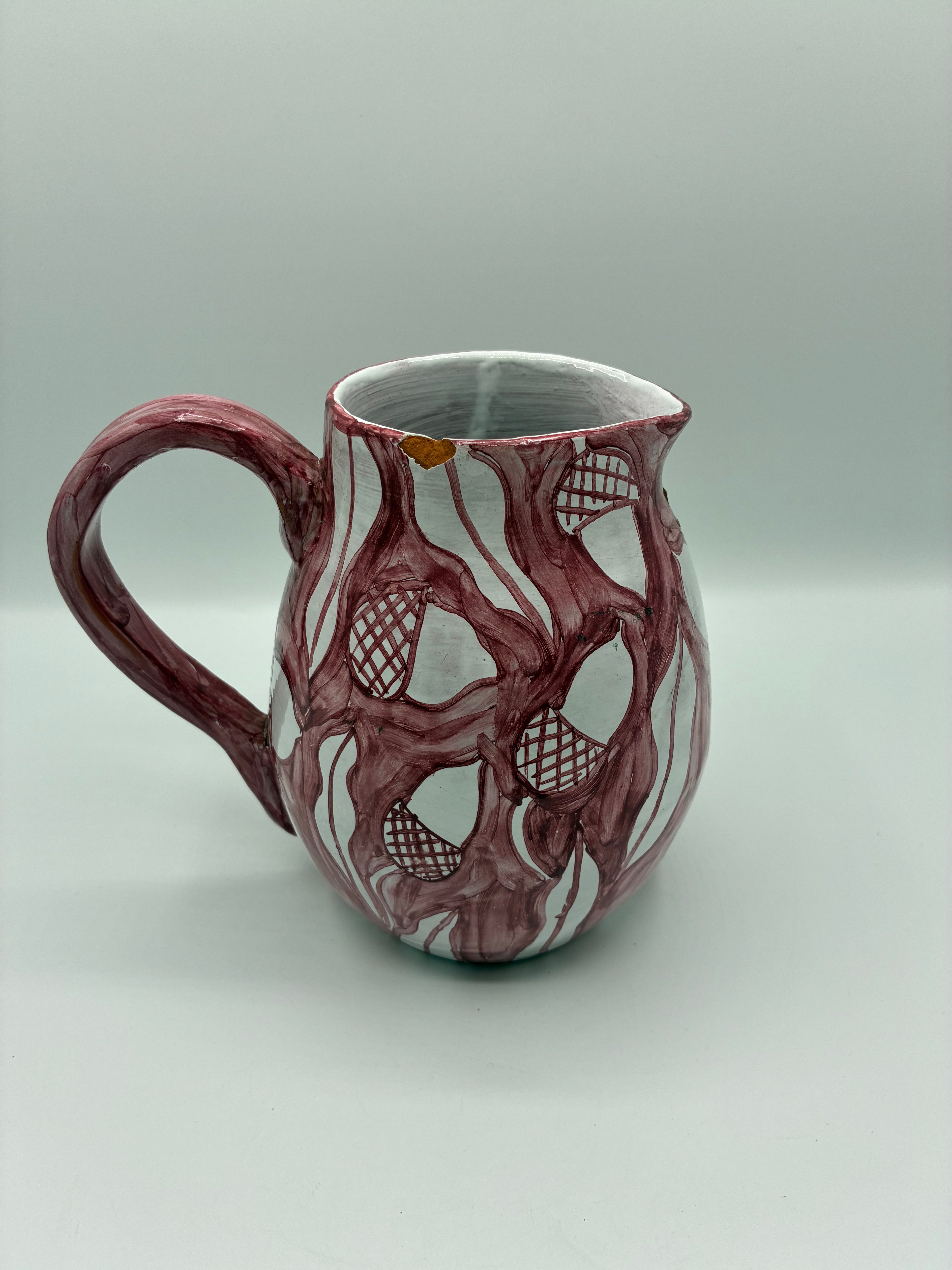 Cruche en céramique artisanale signée – pièce unique datée 1995
