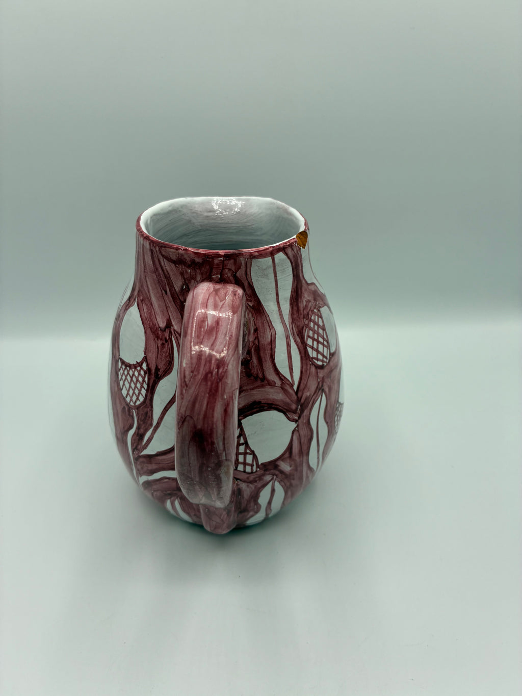 Cruche en céramique artisanale signée – pièce unique datée 1995