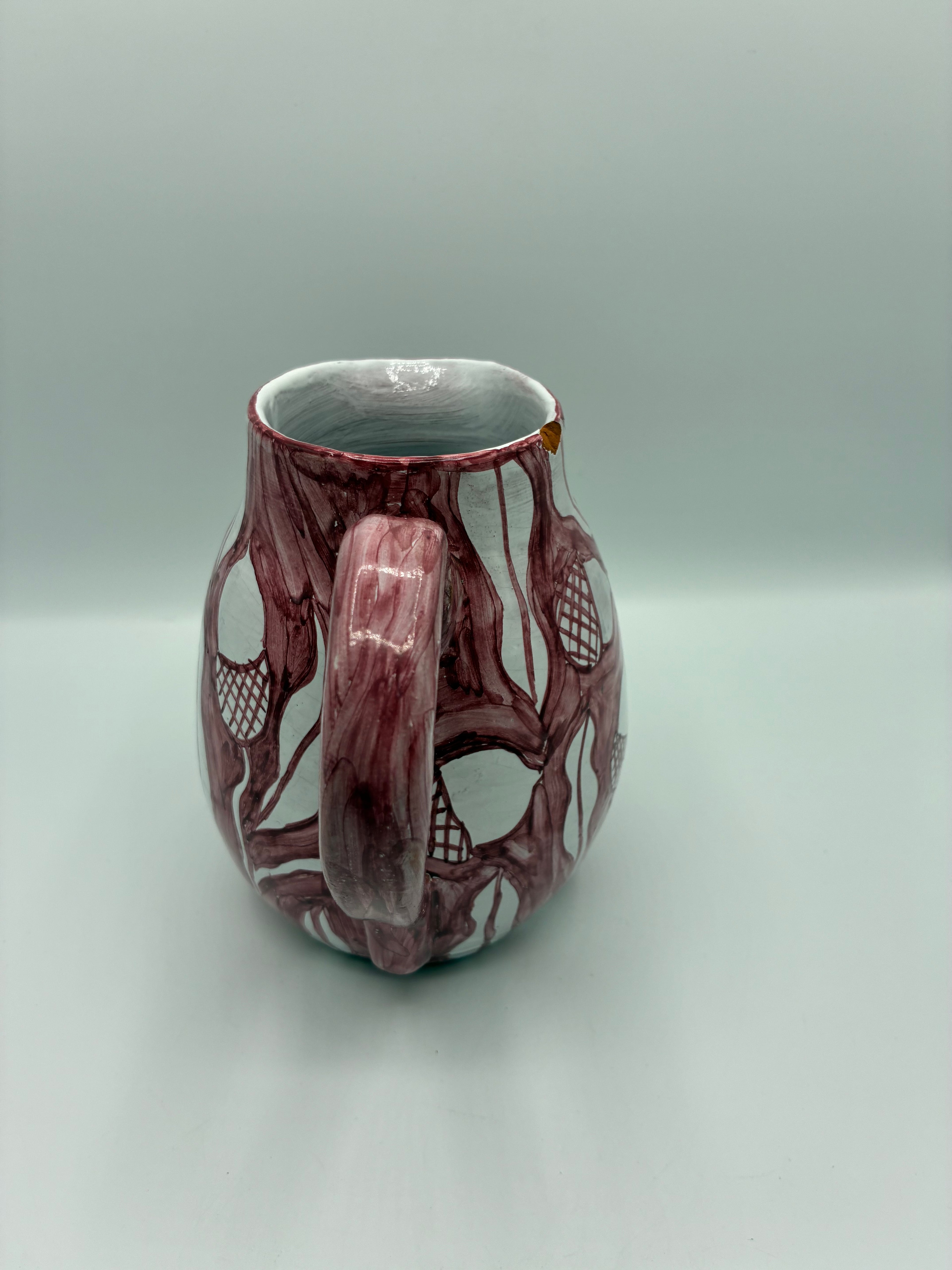 Cruche en céramique artisanale signée – pièce unique datée 1995