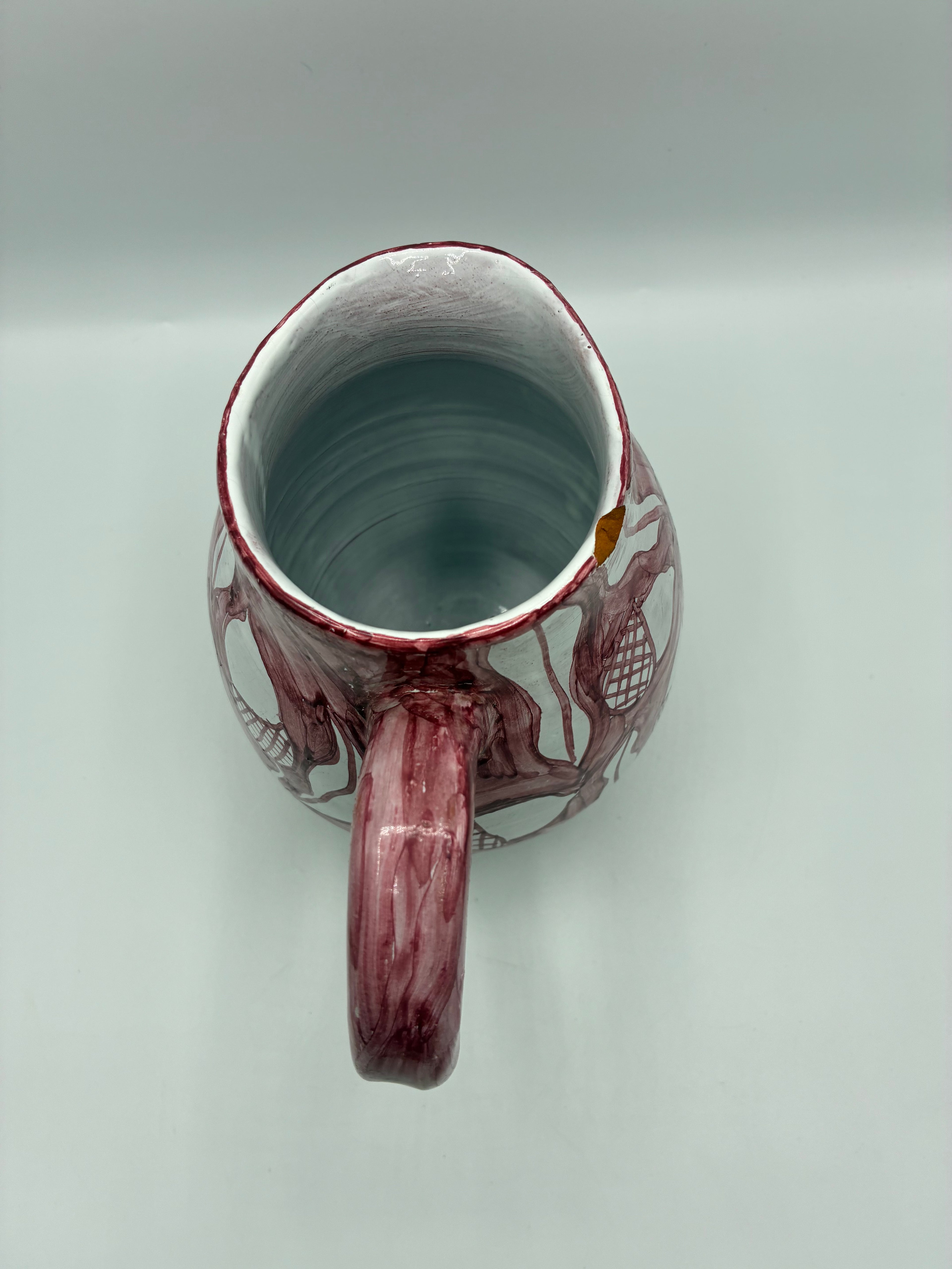 Cruche en céramique artisanale signée – pièce unique datée 1995