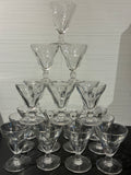 14 verres à pied anciens – esprit table de réception