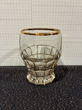 Verre ancien facetté doré fond étoilé – pièce de caractère