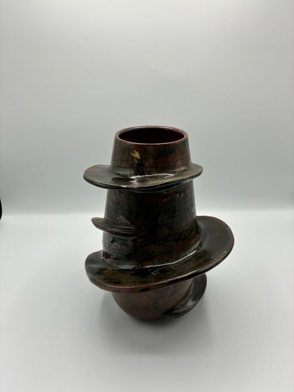 Vase sculptural céramique attribué à Dominique Bagnier – pièce unique esprit loft industriel