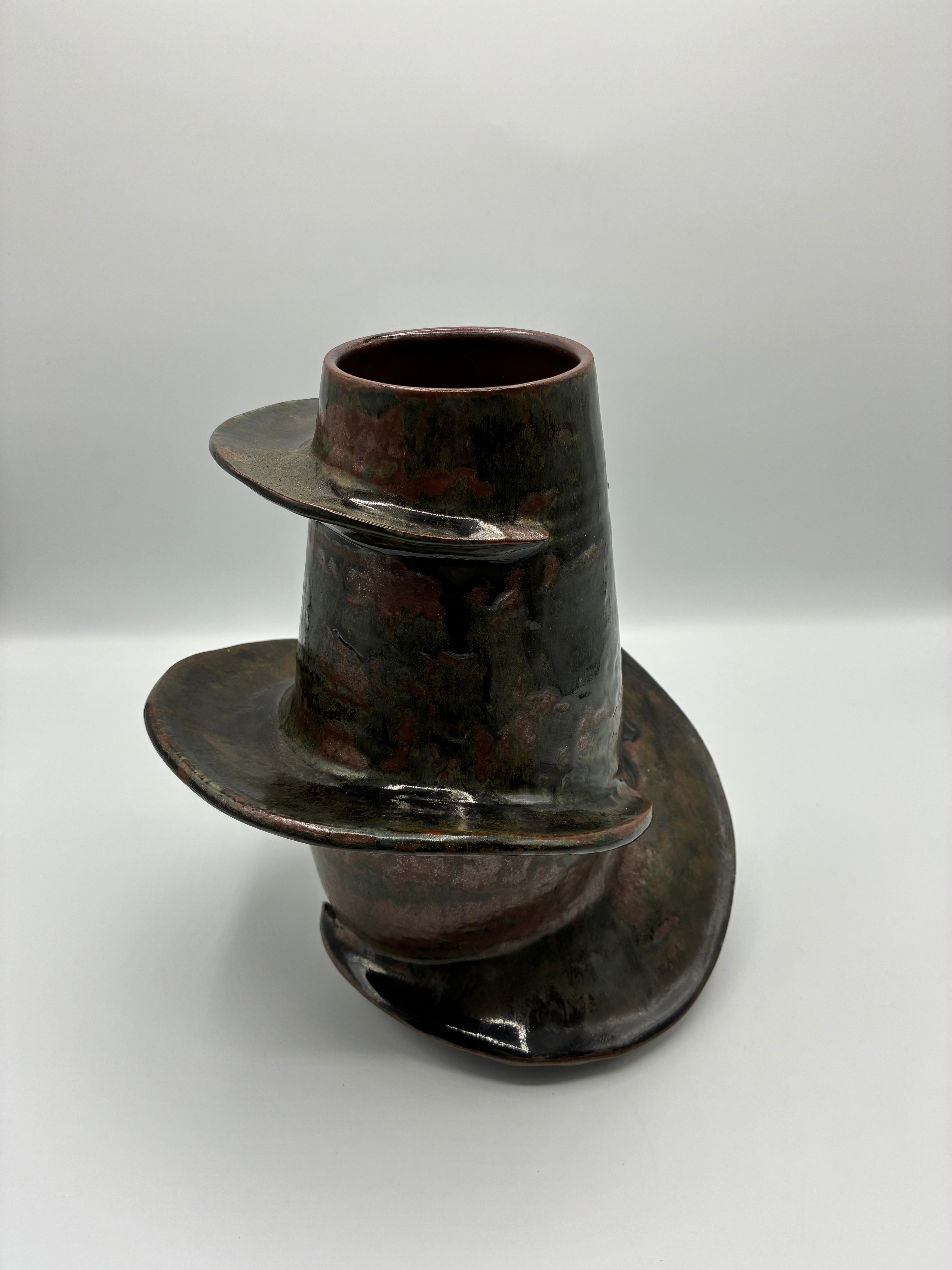 Vase sculptural céramique attribué à Dominique Bagnier – pièce unique esprit loft industriel