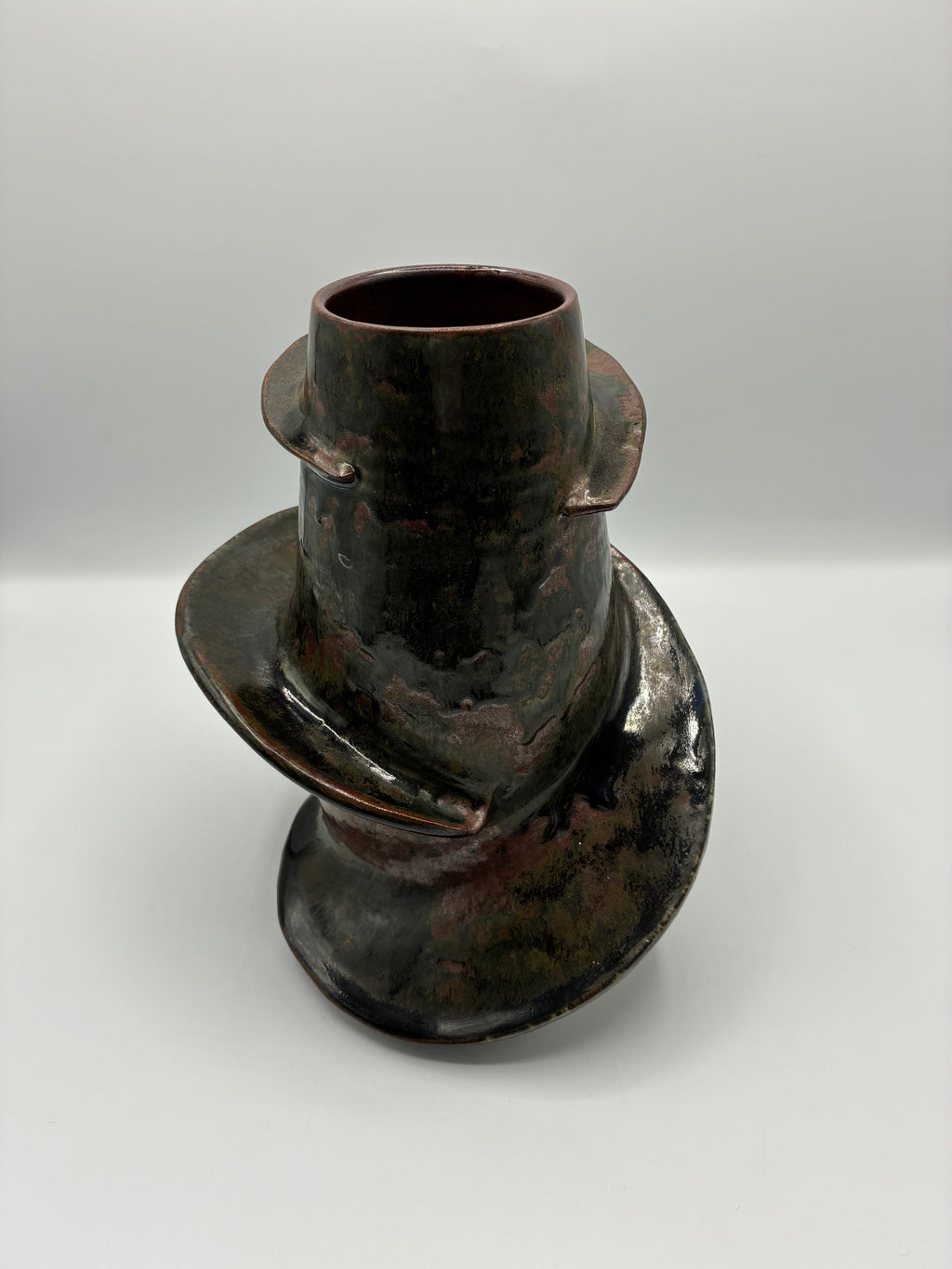 Vase sculptural céramique attribué à Dominique Bagnier – pièce unique esprit loft industriel