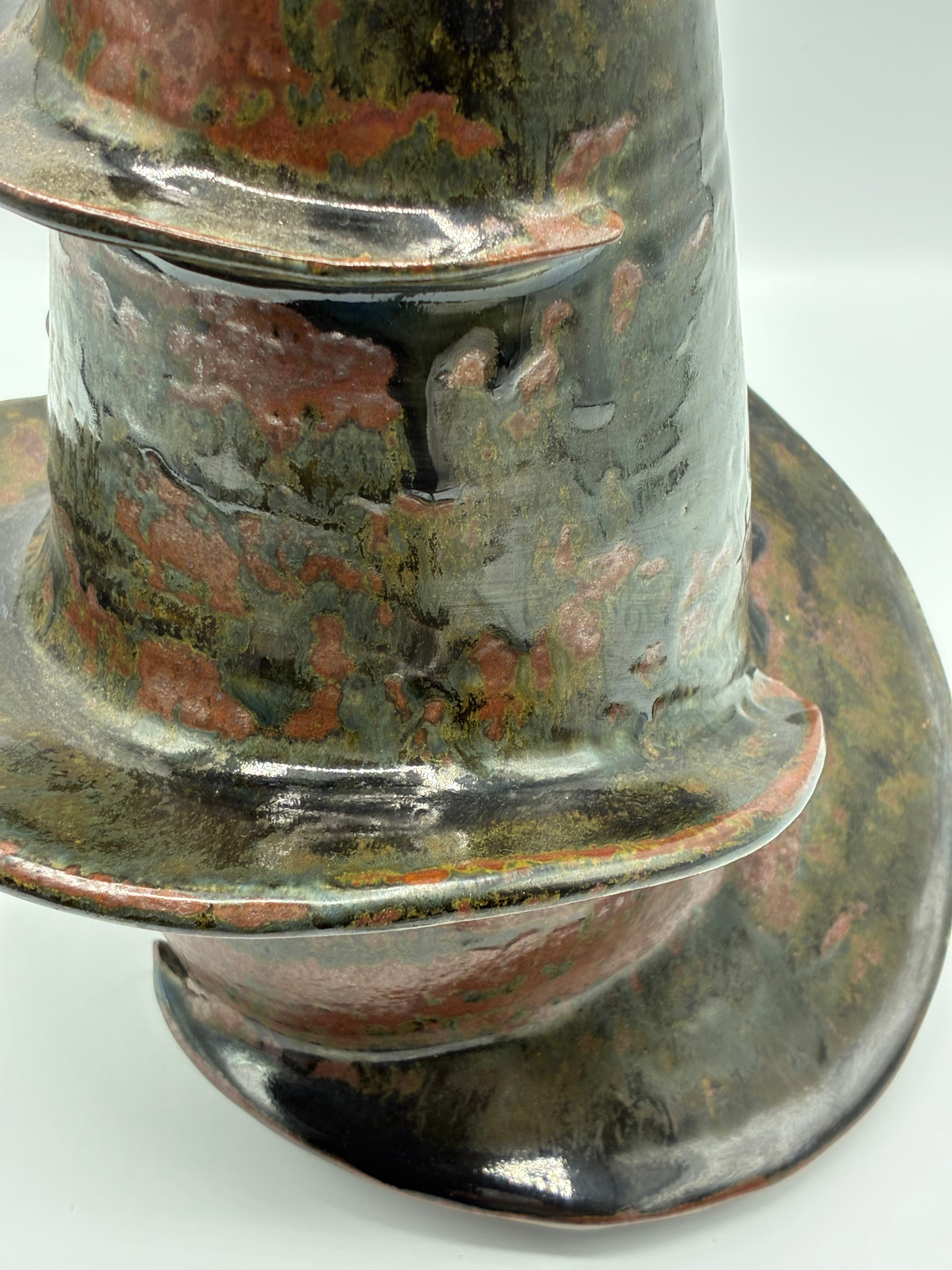Vase sculptural céramique attribué à Dominique Bagnier – pièce unique esprit loft industriel