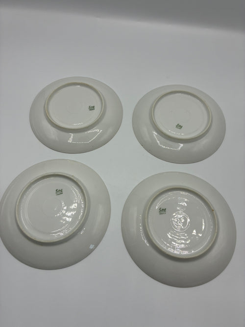 4 sous tasses GOA France porcelaine décor floral ancien esprit maison de campagne