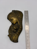 Vierge à l’enfant en bronze relief mural style art déco milieu du XXe siècle