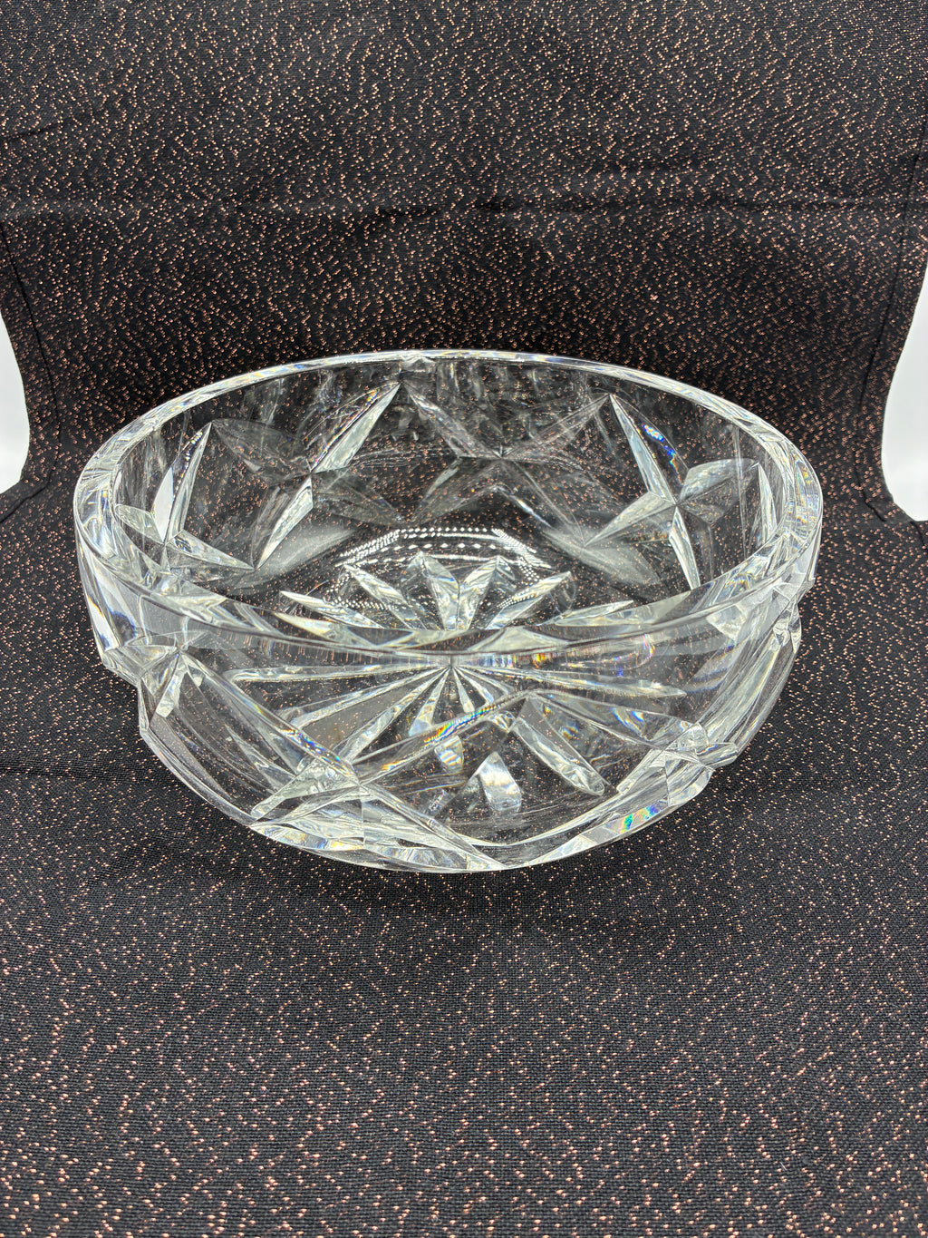 Grande coupe en cristal Saint Louis signée décor étoilé centre de table