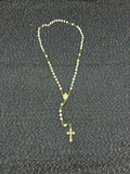 Chapelet ancien – Grains en verre opalin et croix dorée, fin XIXe siècle