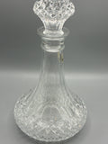 Carafe à décanter Cristal d’Arques avec bouchon facetté et décor géométrique