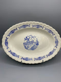 Grand plat faience hollandaise C&S Rotterdam, vue de face decor moulins bleu