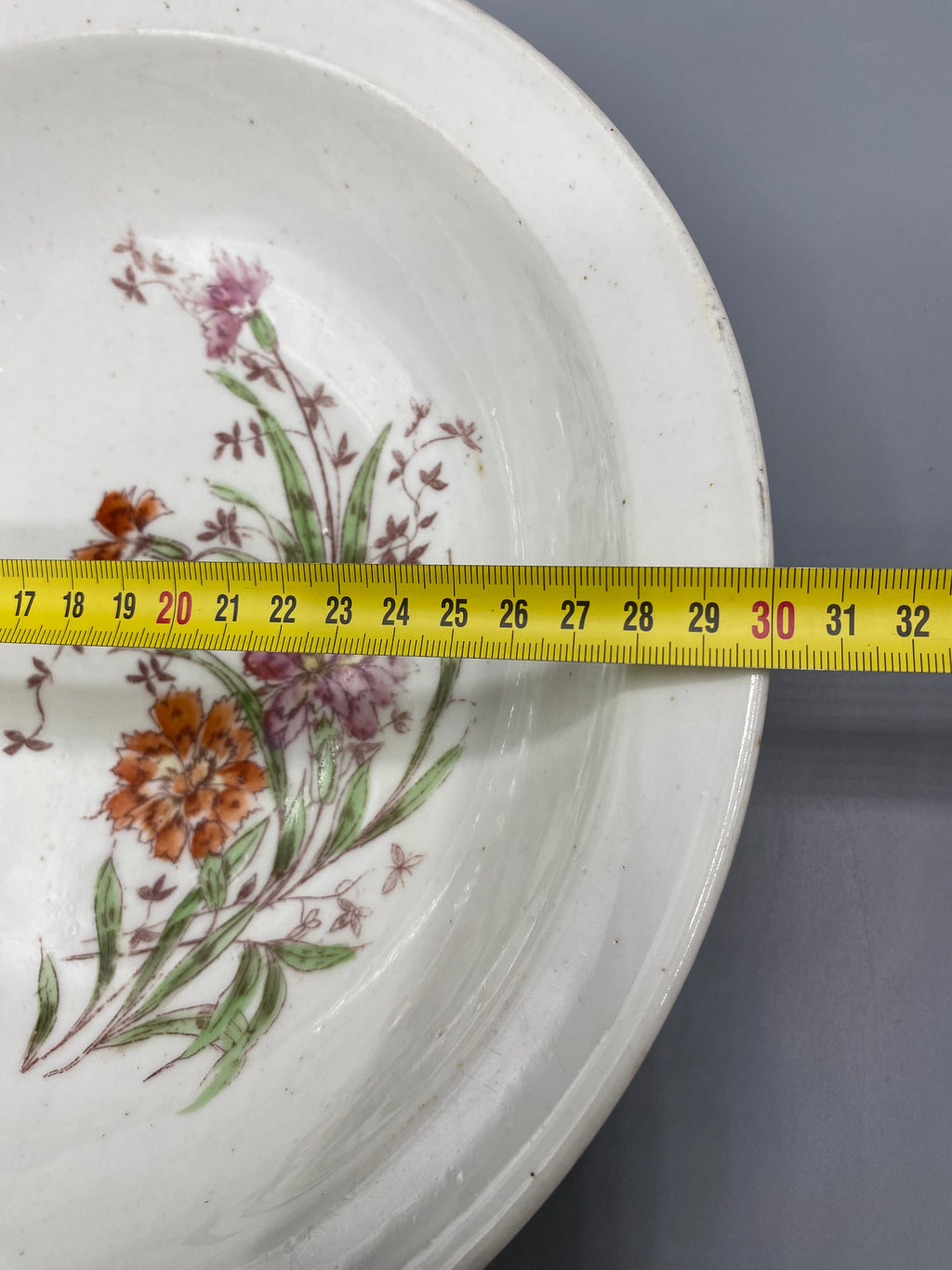 Grande jatte ancienne faience, vue avec mesure diametre 30 cm