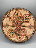 Grand plat tunisien Poterie Kerkennah, vue de face décor arabesque complet