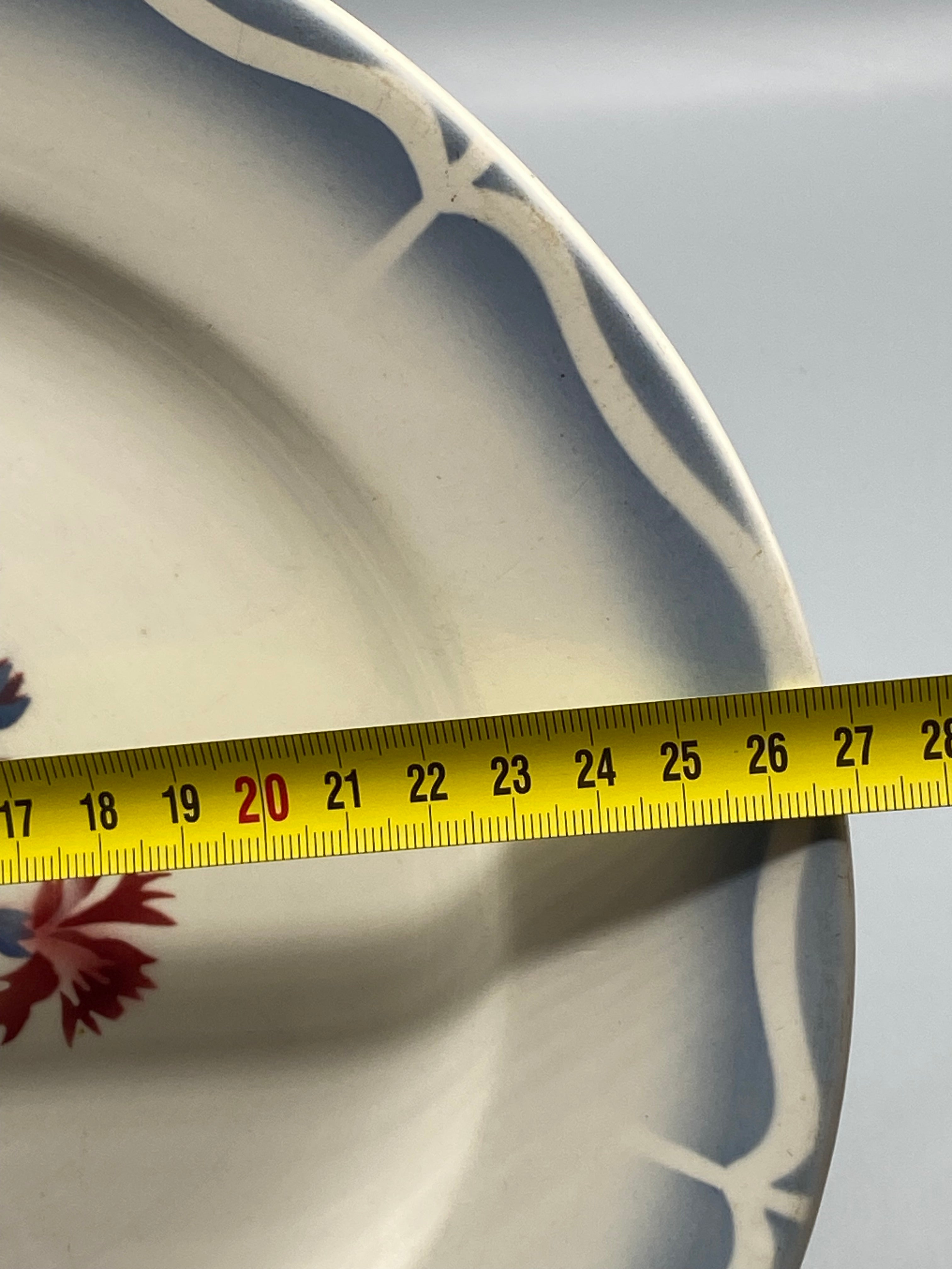 Assiette Moulin des Loups Mia Rosa, mesure diamètre 28 cm