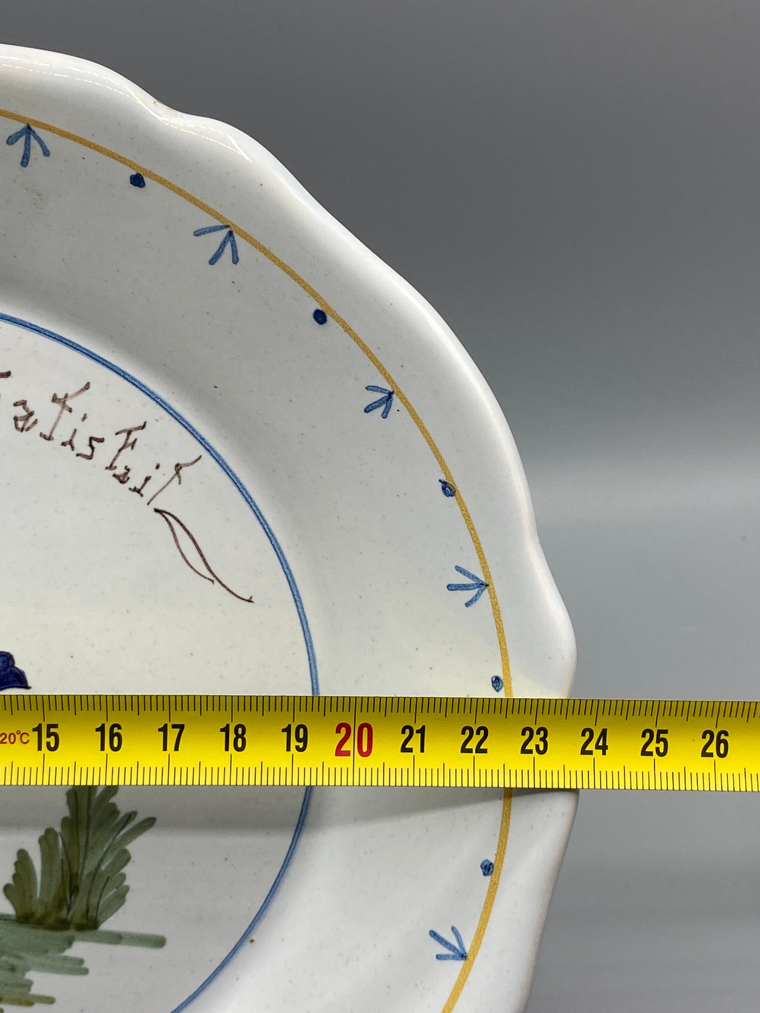 Assiette Nevers Le Patriote Satisfait, mesure diamètre 24 cm