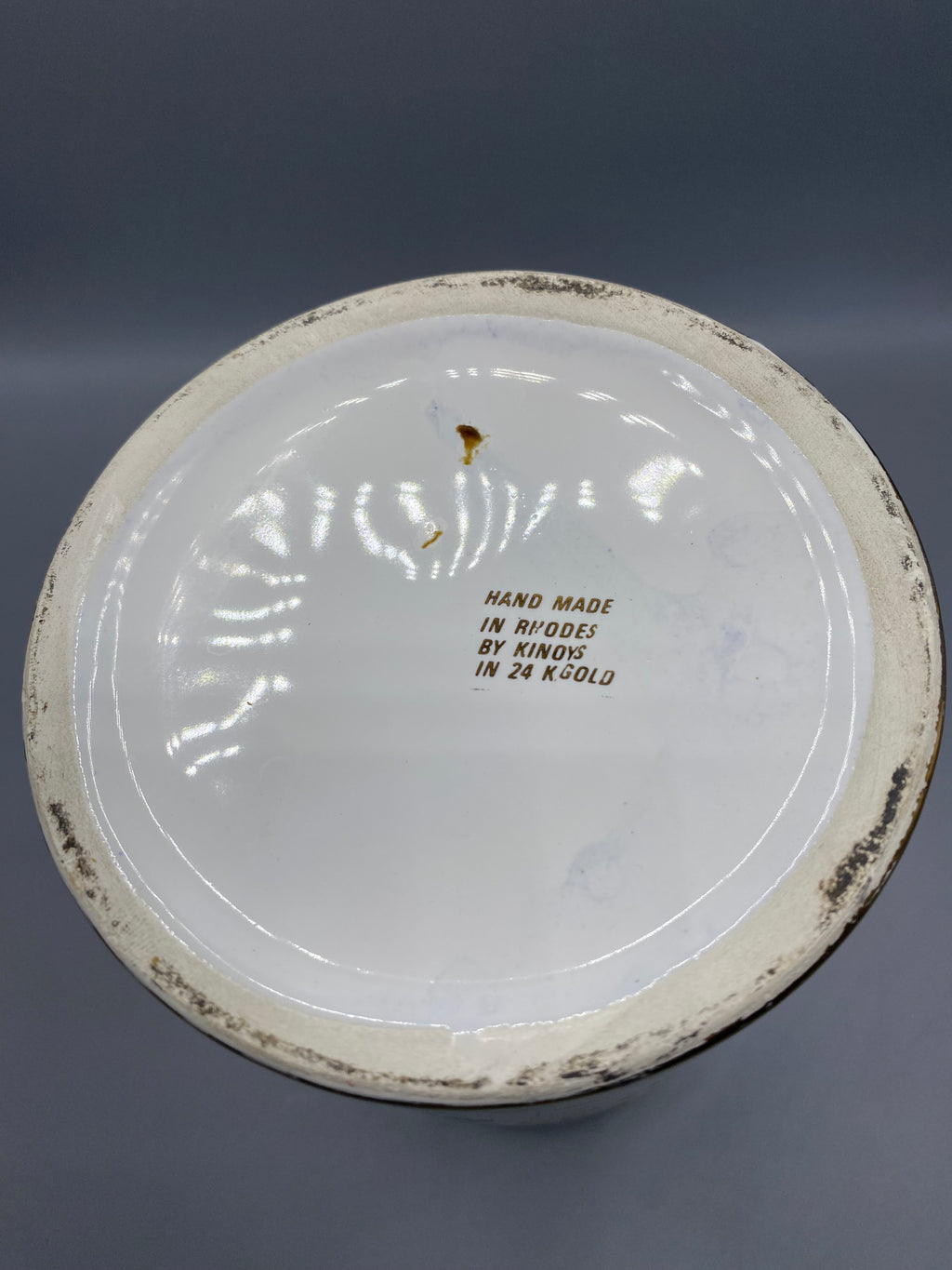 Vase rouleau porcelaine Kinoys Rhodes, diamètre 13 cm