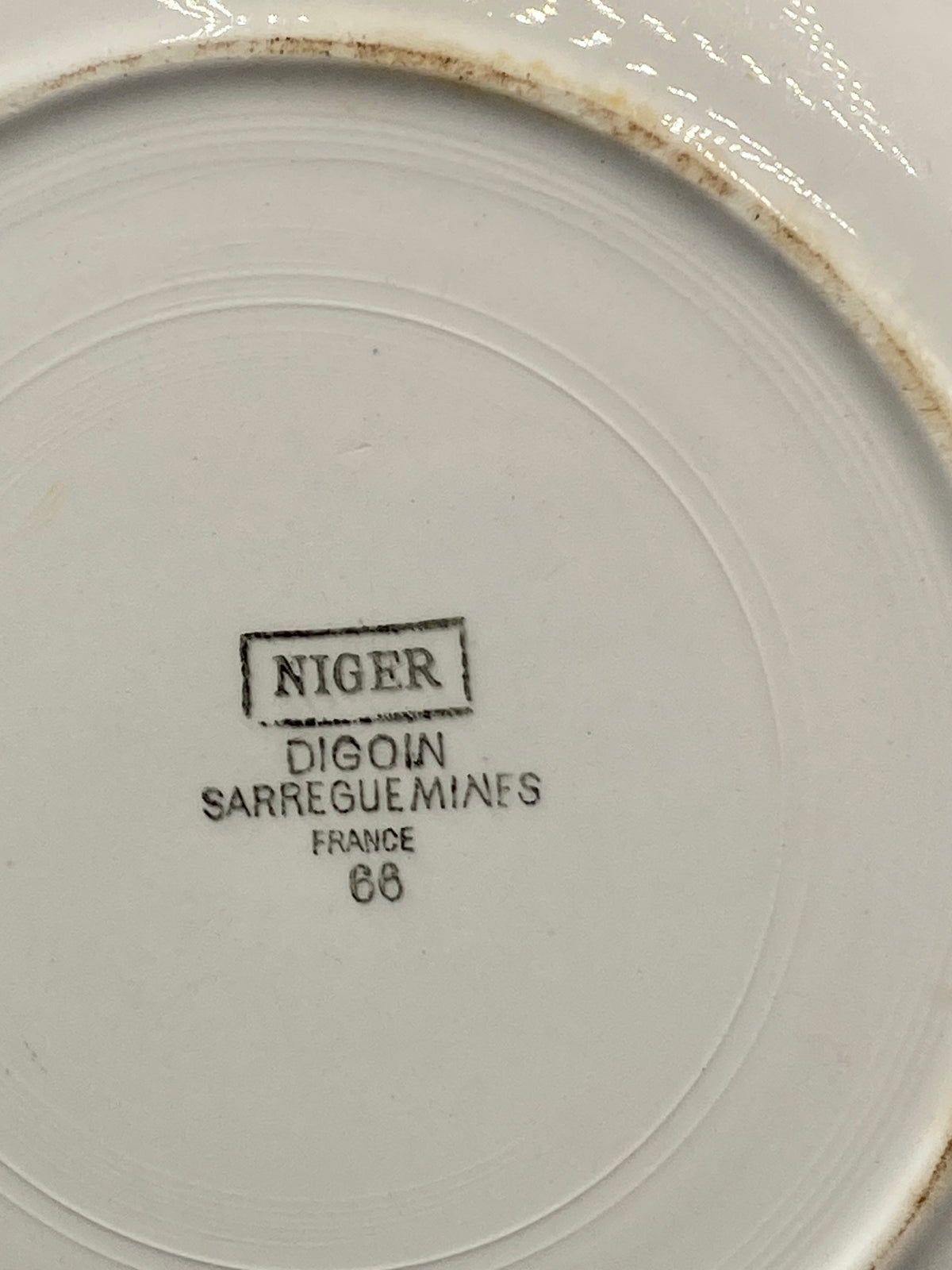 Détail cachet Niger Digoin Sarreguemines France